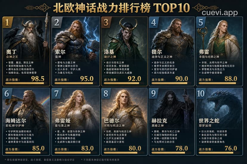 Norse Mythology Power Ranking List