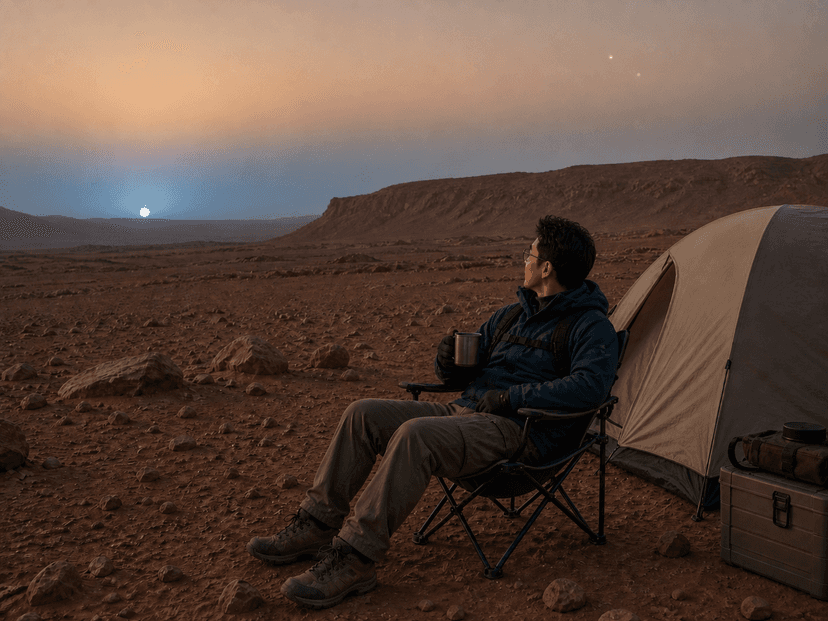 Camping on Mars, Where Sunsets Are Blue - v2