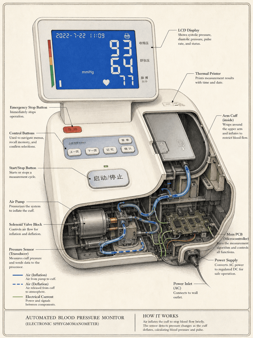 Internal Structure of a Blood Pressure Monitor