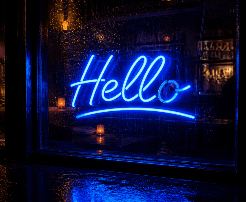 Blue Neon Sign from Your Text