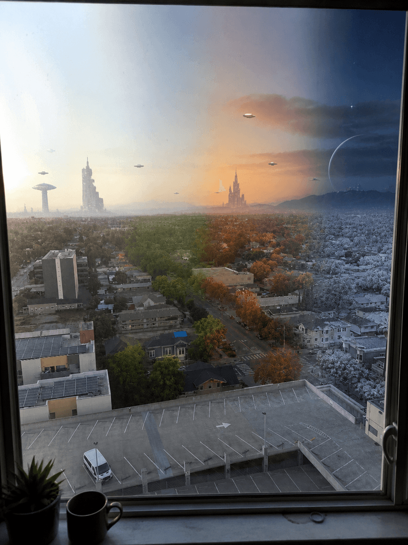 The view out your window, all four seasons at once, sci-fi version