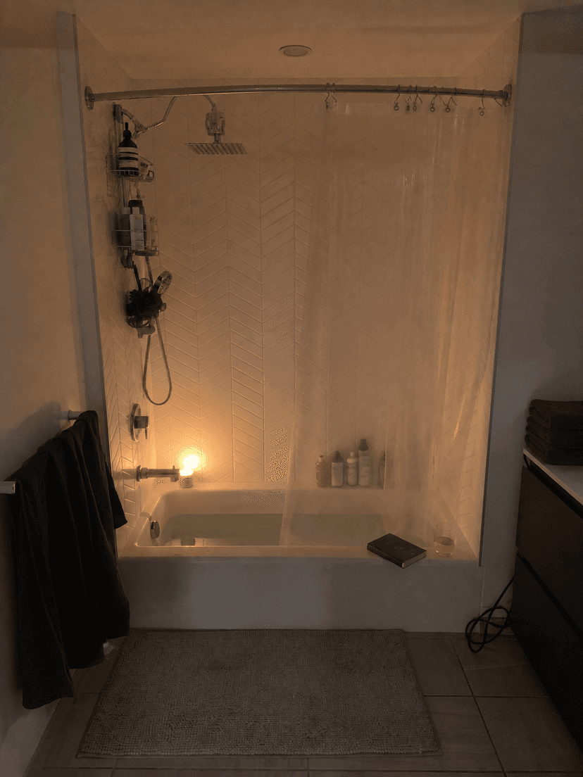 Your bathroom, staged for the bath nobody will interrupt