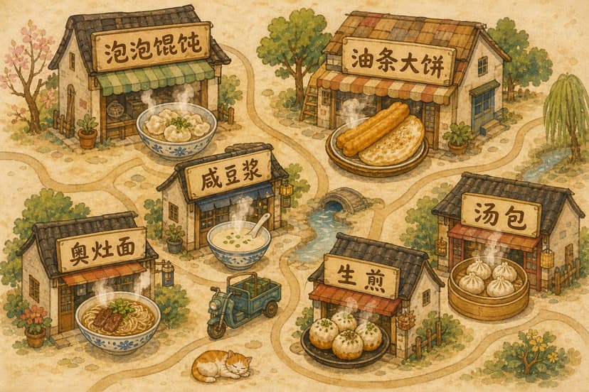 Hand-drawn Jiangnan Food Map
