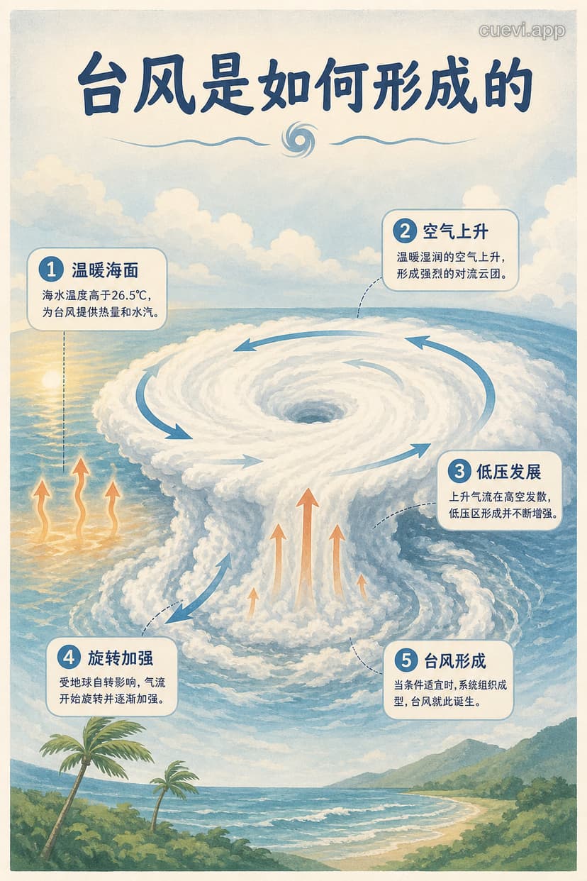 How Typhoons Form - Infographic Poster