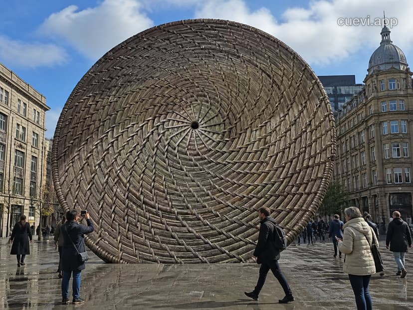 Bamboo Woven Coaster, Five Stories Tall Standing in the Plaza